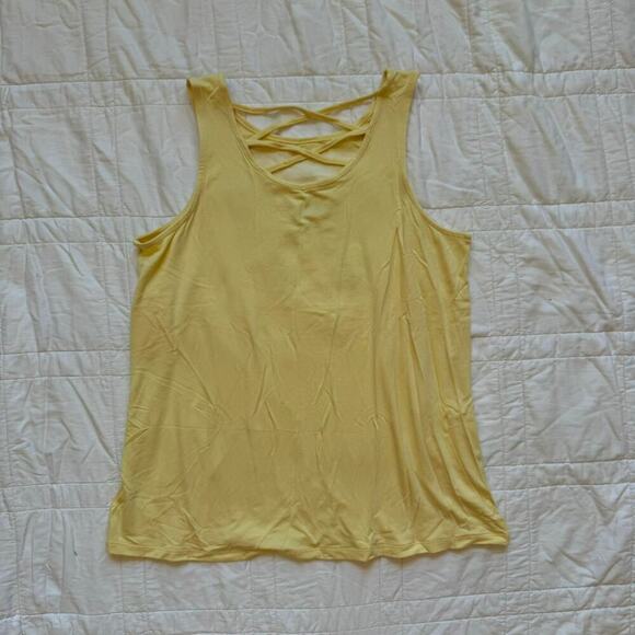 Rumi + Ryder girls size 12 14 Butter yellow sequin butterfly racer back rayon - Picture 6 of 7